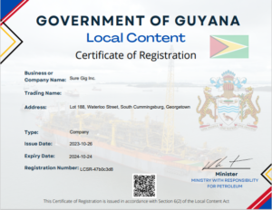 Local Content certificate